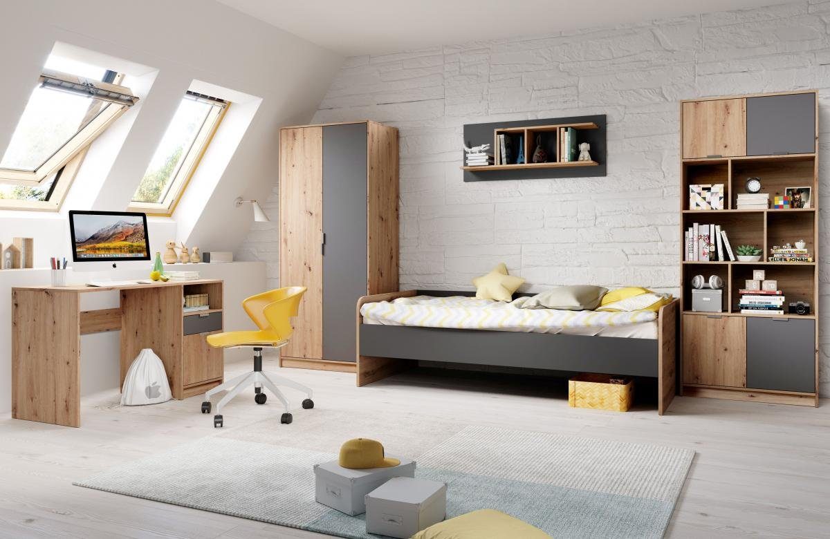 Storado Jugendzimmer-Set Jugendzimmer Set Karla artisan eiche graphit 5-tlg