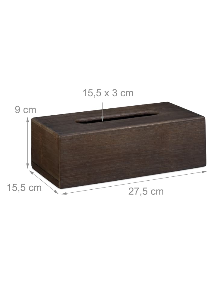 relaxdays Kosmetiktuchbox Bambus braun günstig kaufen onesize