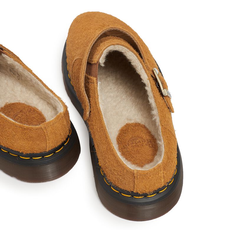 Dr. Martens Isham pecan brown long napped suede