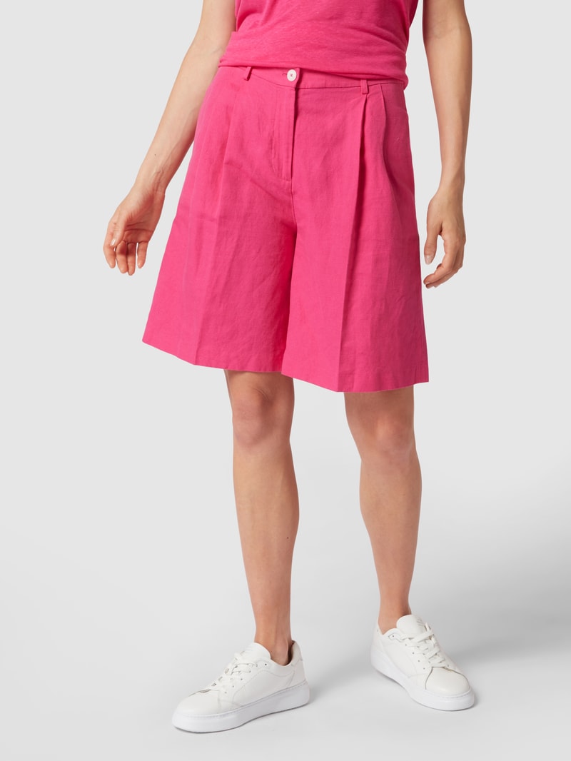 Bermudas aus Leinen-Baumwoll-Mix in pink