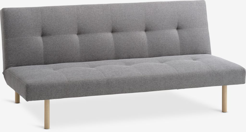 HOLSTED Sofa rozkładana HOLSTED tkanina szara/naturalna