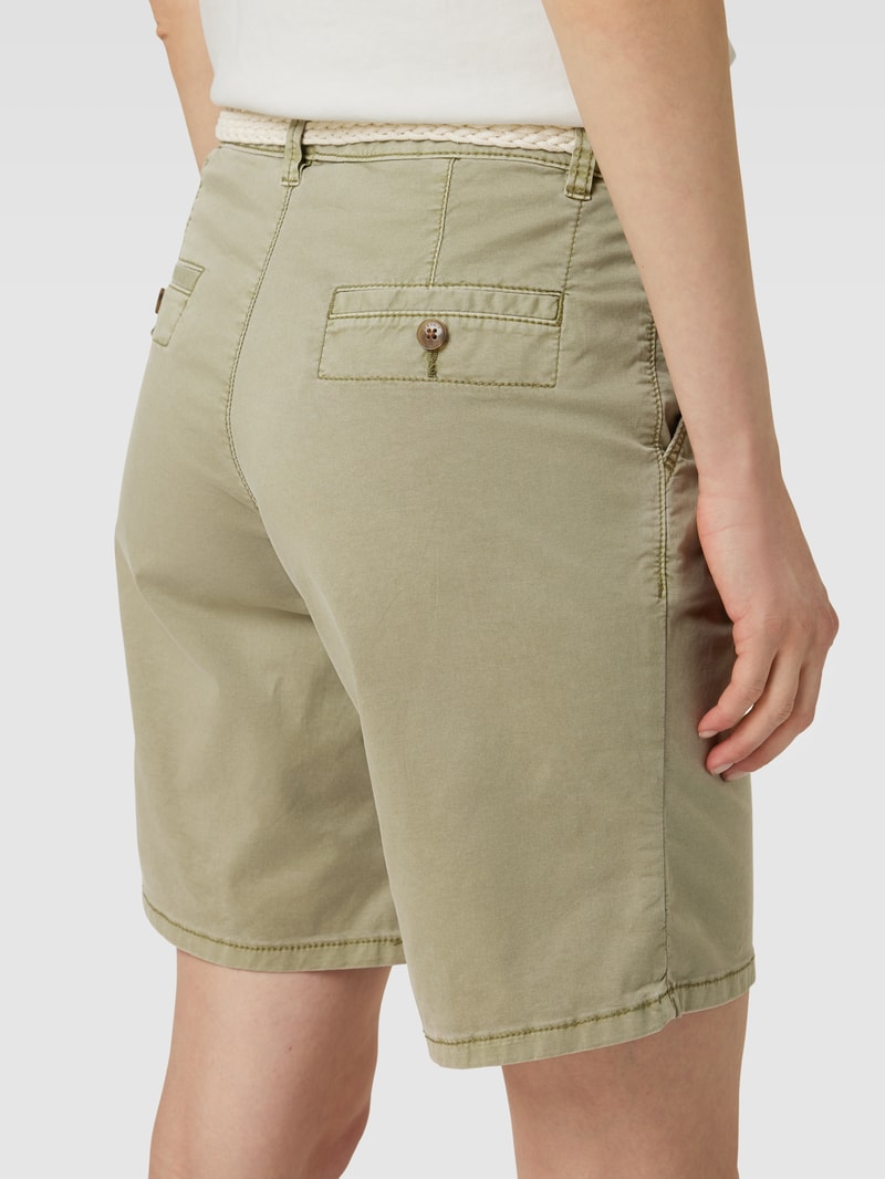 Bermudas mit seitlichen Eingrifftaschen Modell 'CHINO' in khaki