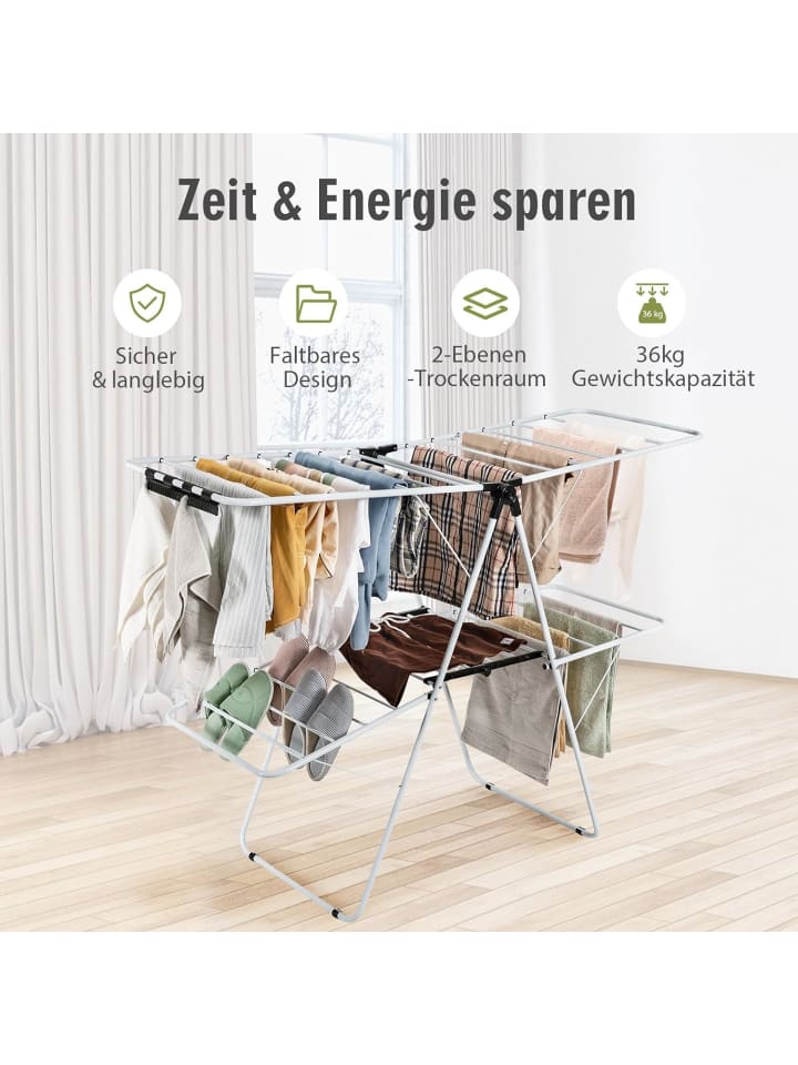 COSTWAY Wäscheständer in Weiß günstig kaufen onesize