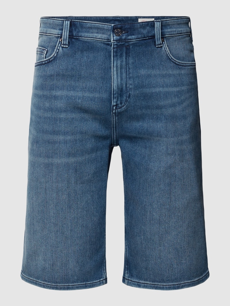 PLUS SIZE Regular Fit Jeansshorts im Used-Look in hellblau meliert