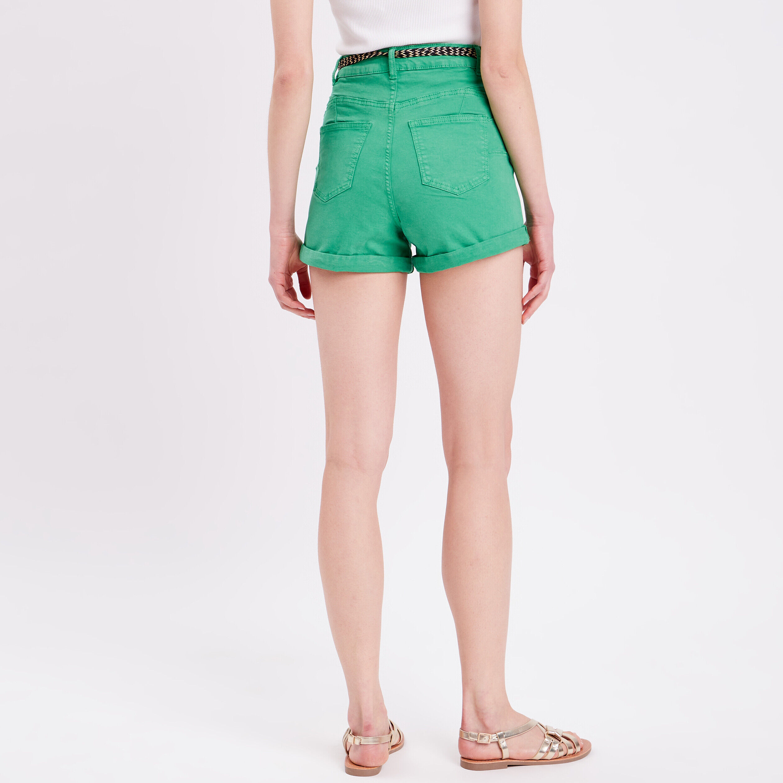 Short ajusté push-up vert femme | Cache Cache