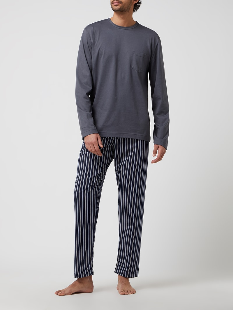 Pyjama aus Baumwolle in mittelgrau