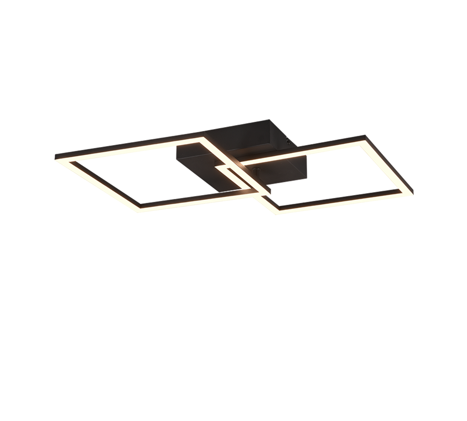 Reality Leuchten LED Deckenleuchte Trail Schwarz 45 cm