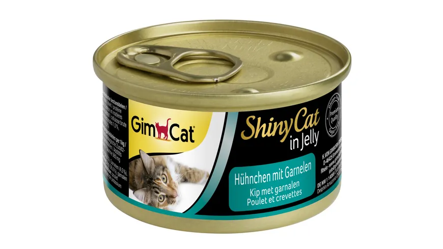 GimCat Katzennassfutter ShinyCat in Jelly Hühnchen mit Garnelen 70 g