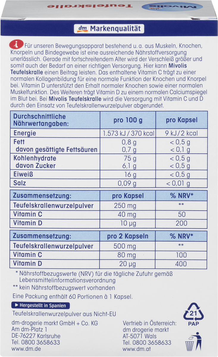 Teufelskralle Kapseln, 60 St., 35 g
