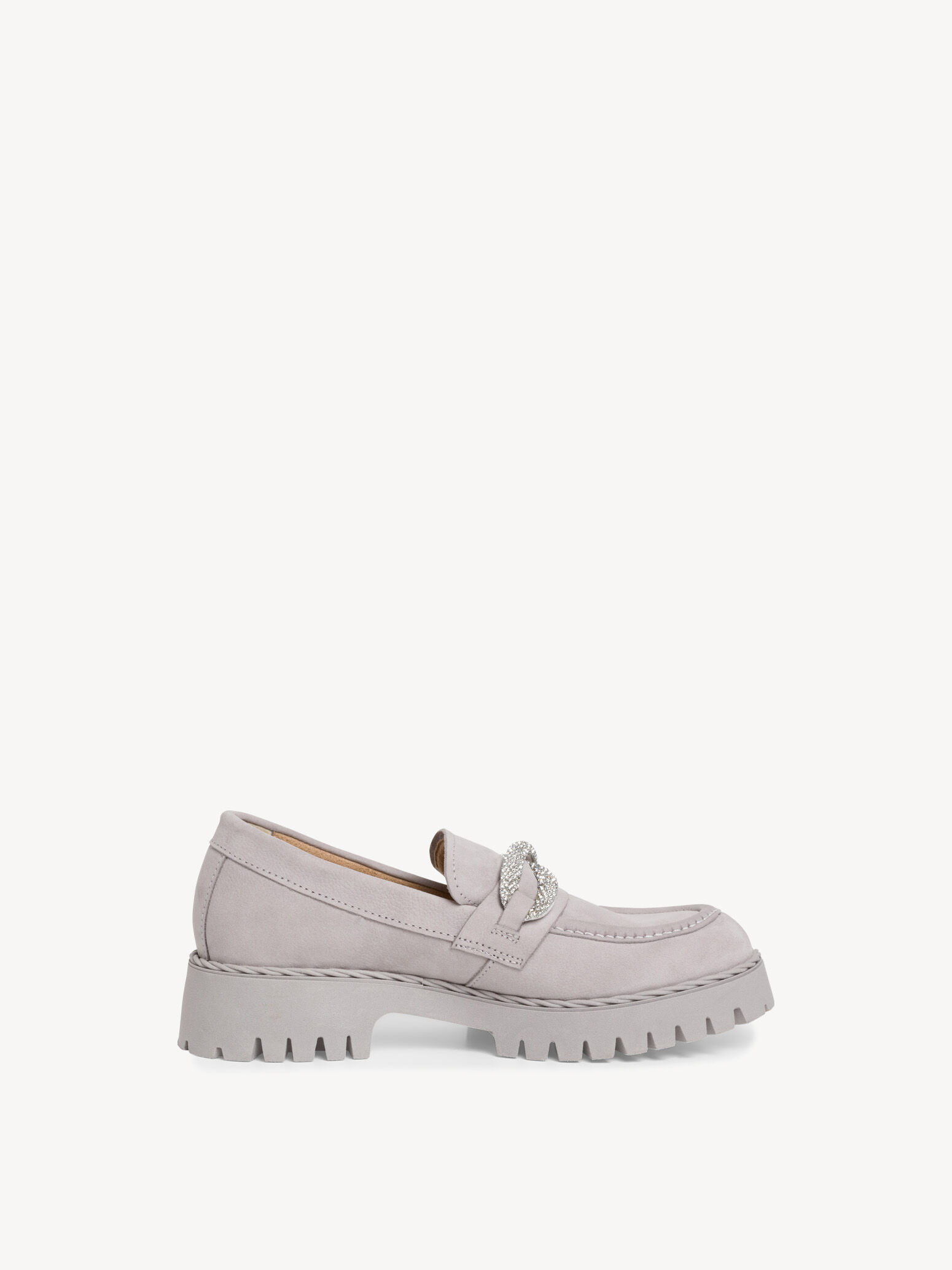 Slipper en cuir - gris