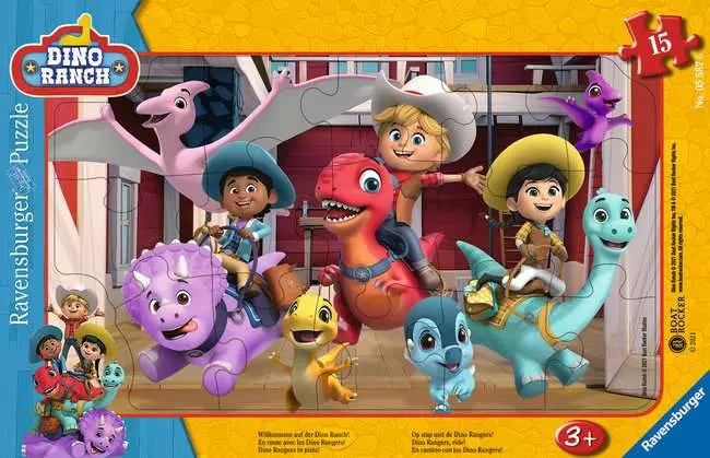 Kinderpuzzle ab 3 Jahren - Willkommen auf der Dino Ranch! - 15 Teile