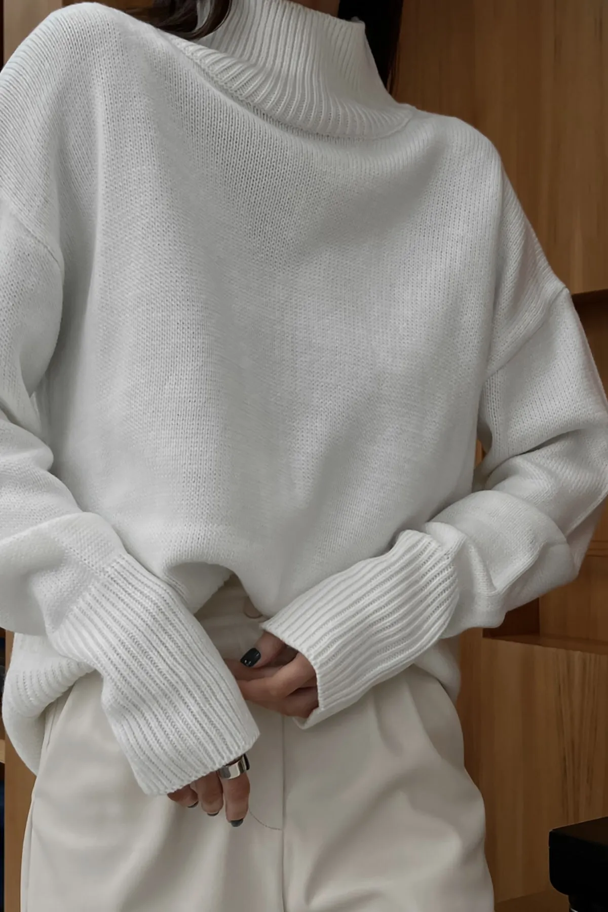 Madmext  Mad Girls Weißer Rollkragenpullover Mg1252