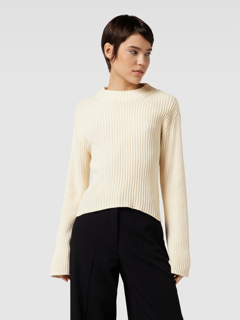 Strickpullover in Ripp-Optik Modell 'HILDE' in beige