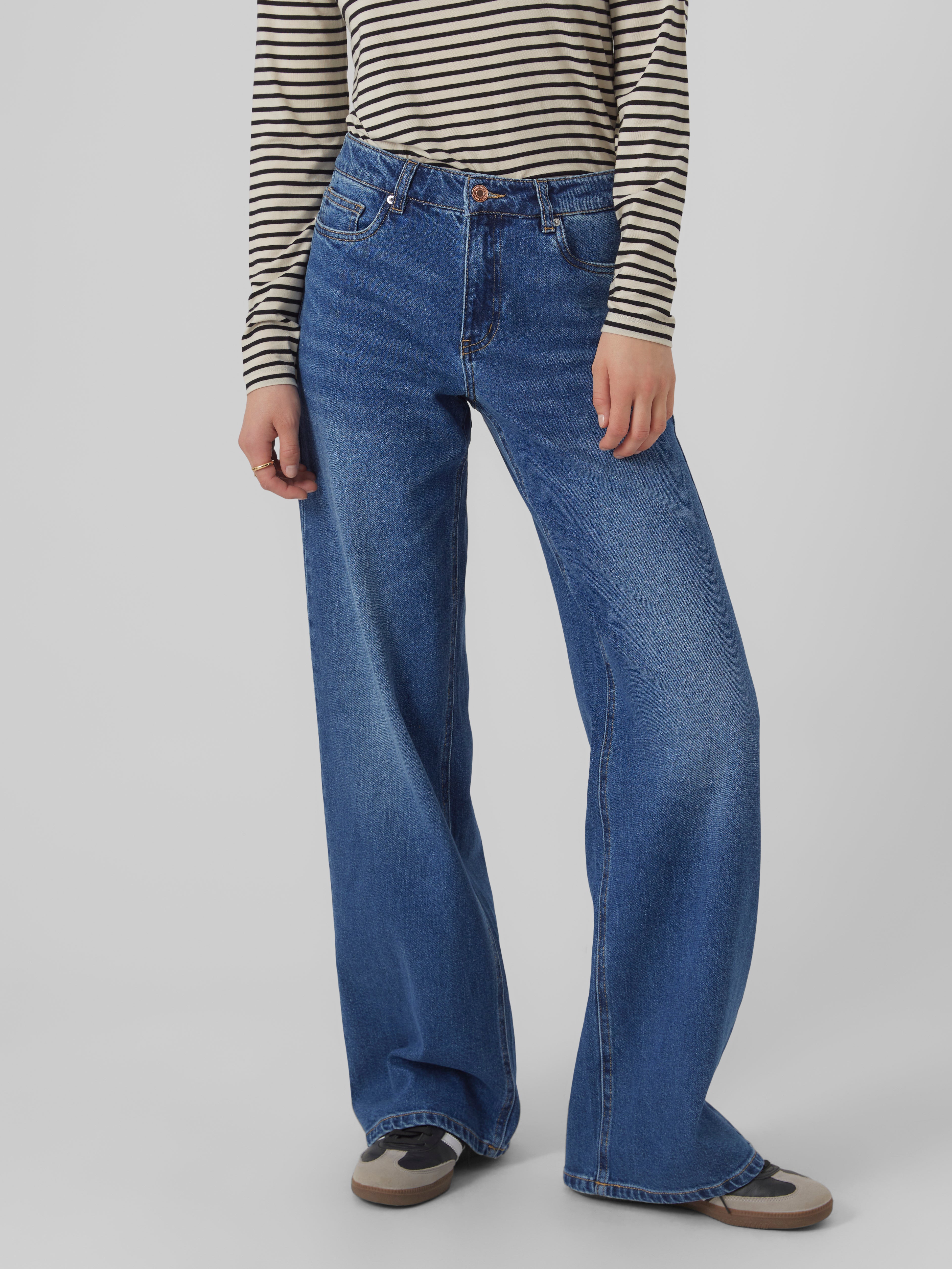 VMFAITH Niedrige Taille Weit geschnitten Jeans
