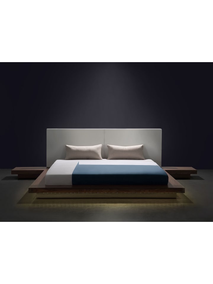 Beliani Doppelbett mit LED ZEN in Heller Holzfarbton/Weiß günstig kaufen onesize