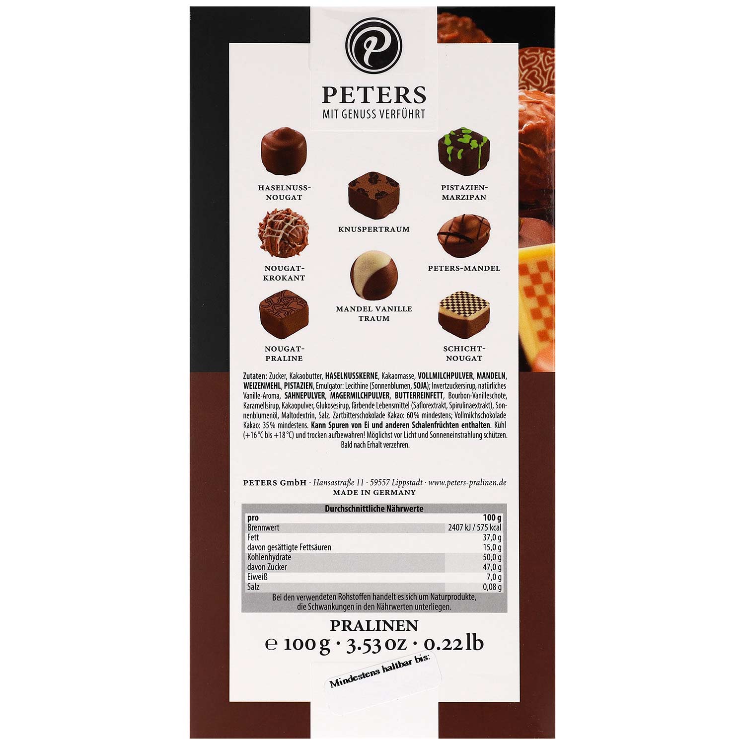 Peters Alkoholfreie Pralinen 100g