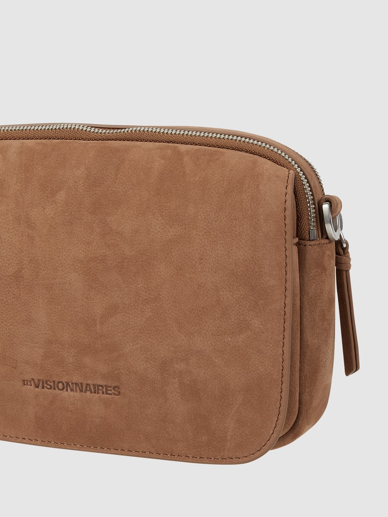 Crossbody Bag aus Veloursleder Modell 'Emily' in mittelbraun