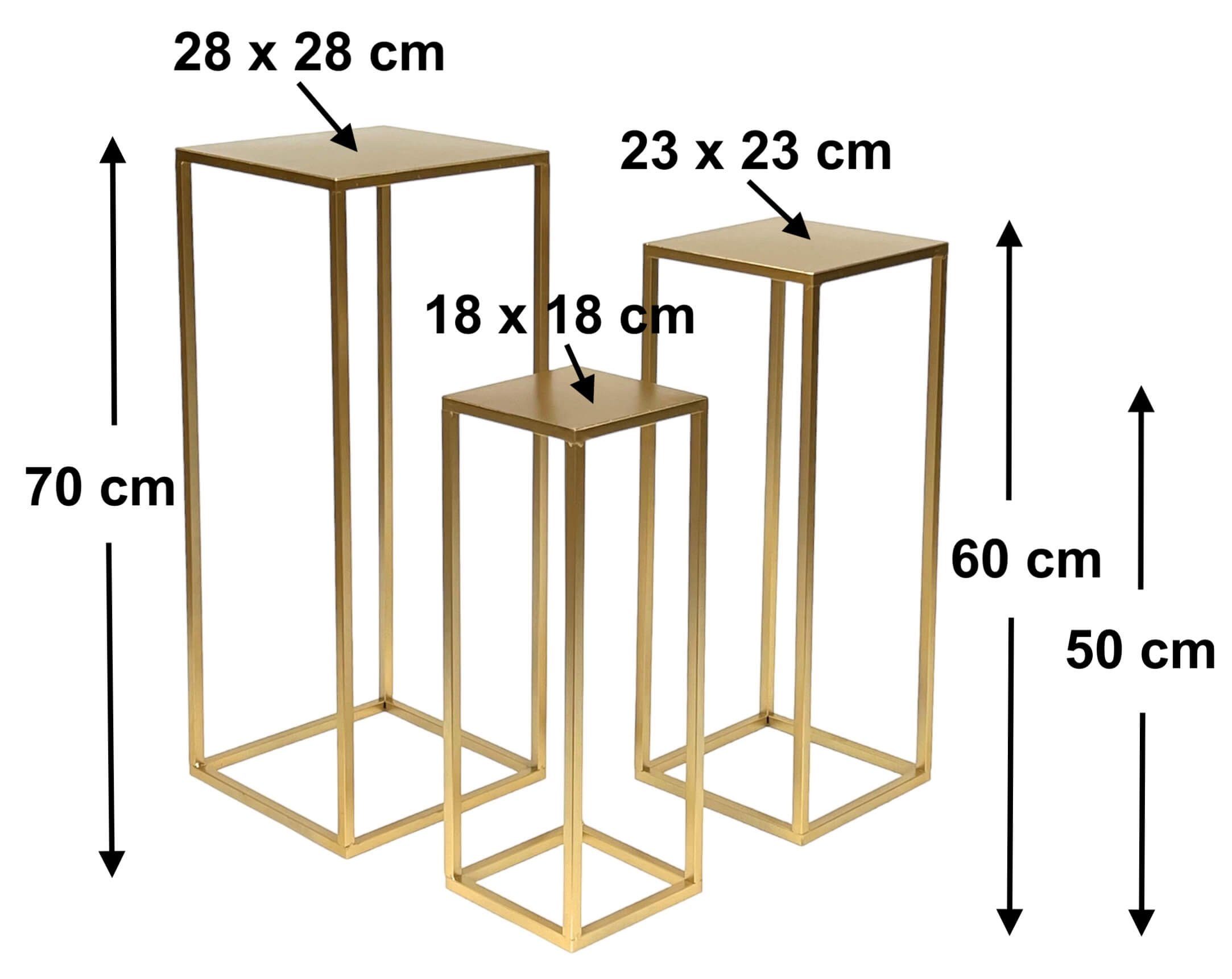 DanDiBo Blumenhocker Blumenhocker Metall Gold Eckig Blumenständer 96506 3er Set (3er Set)