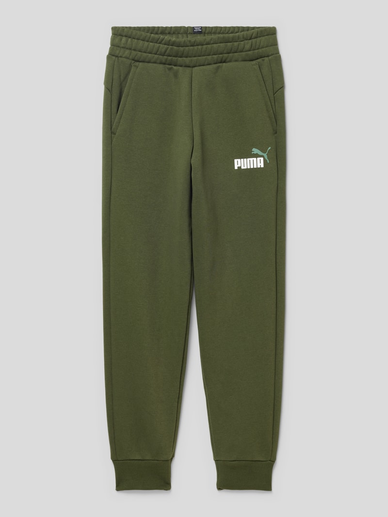 Sweatpants mit Label-Print in khaki