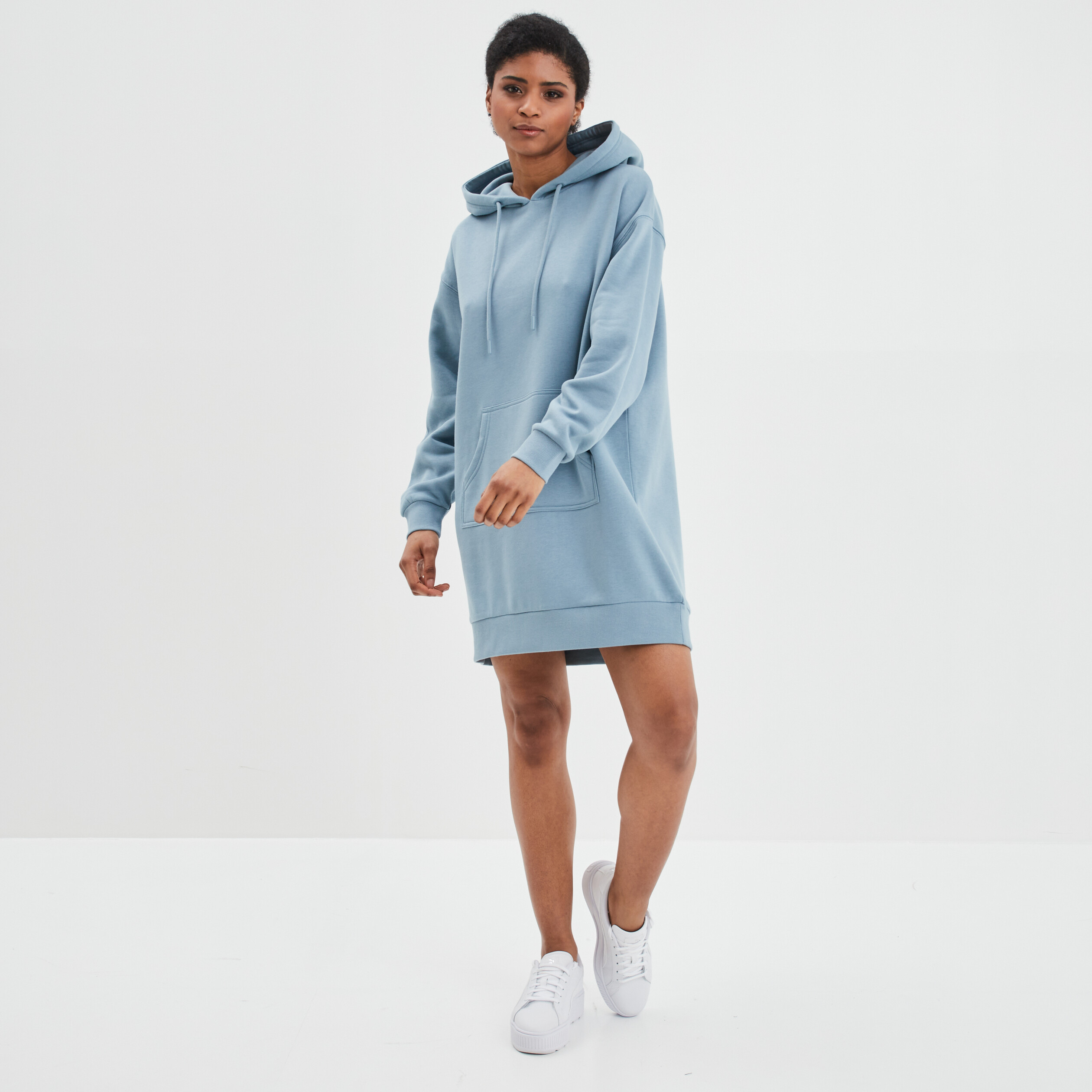 Robe sweat à capuche gris femme | La Halle