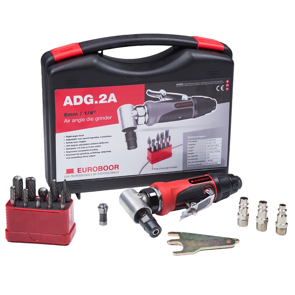 Euroboor 30514200004004 ADG.2A-CASE Druckluftschleifer-Set, 20000 U/min