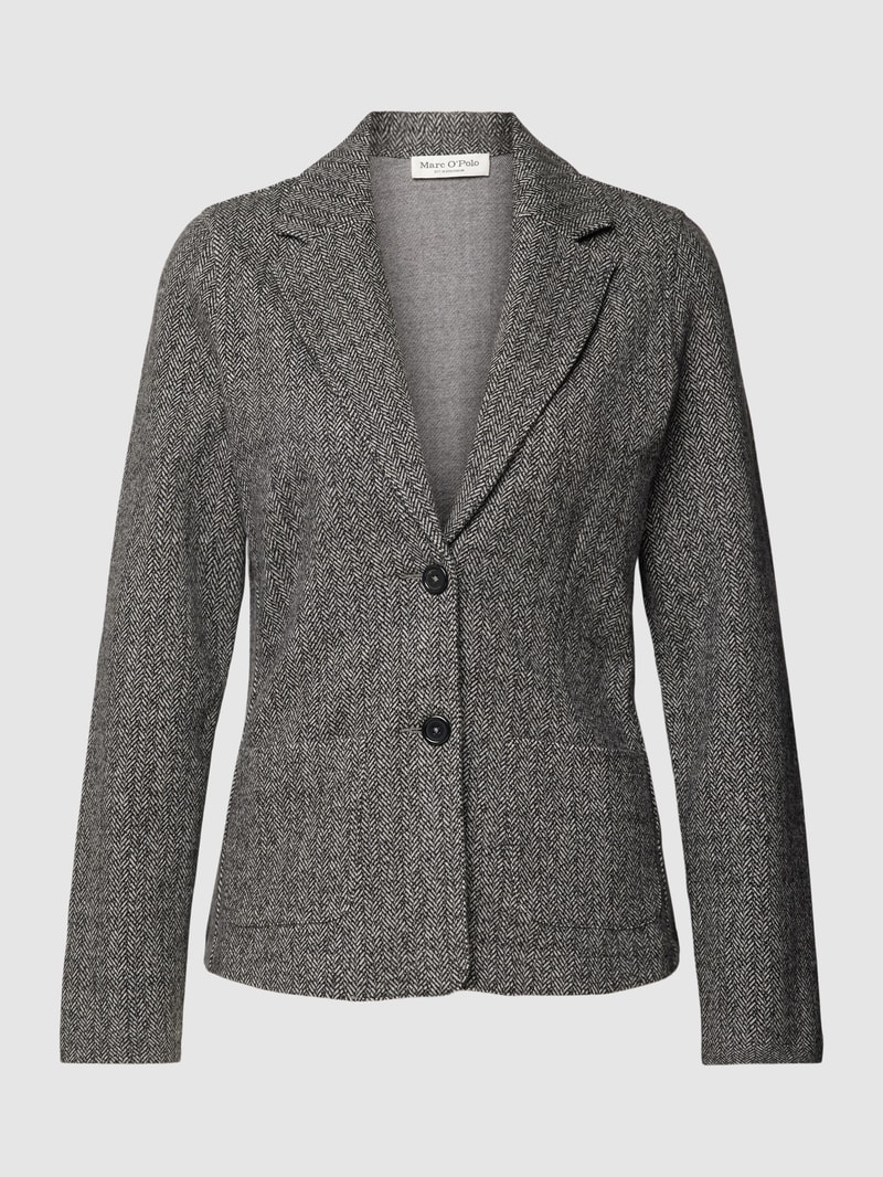 Blazer mit Fischgrat-Dessin in black