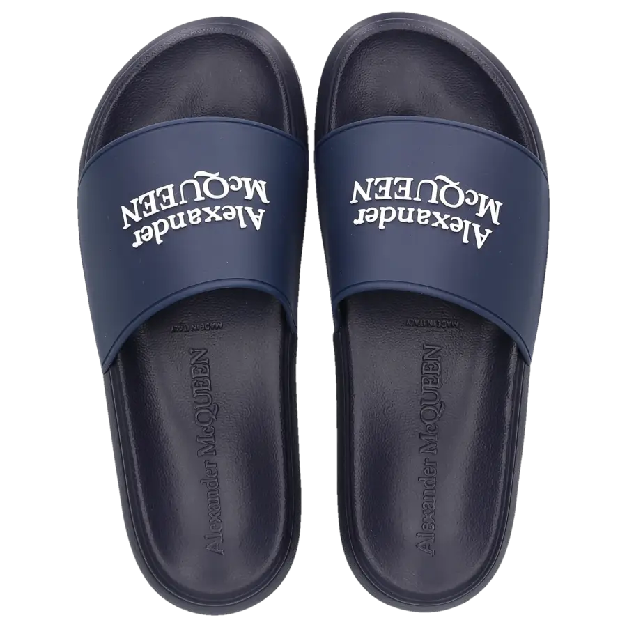 Alexander McQueen - Badeschuhe POOL SLIDE Kautschuk - blau