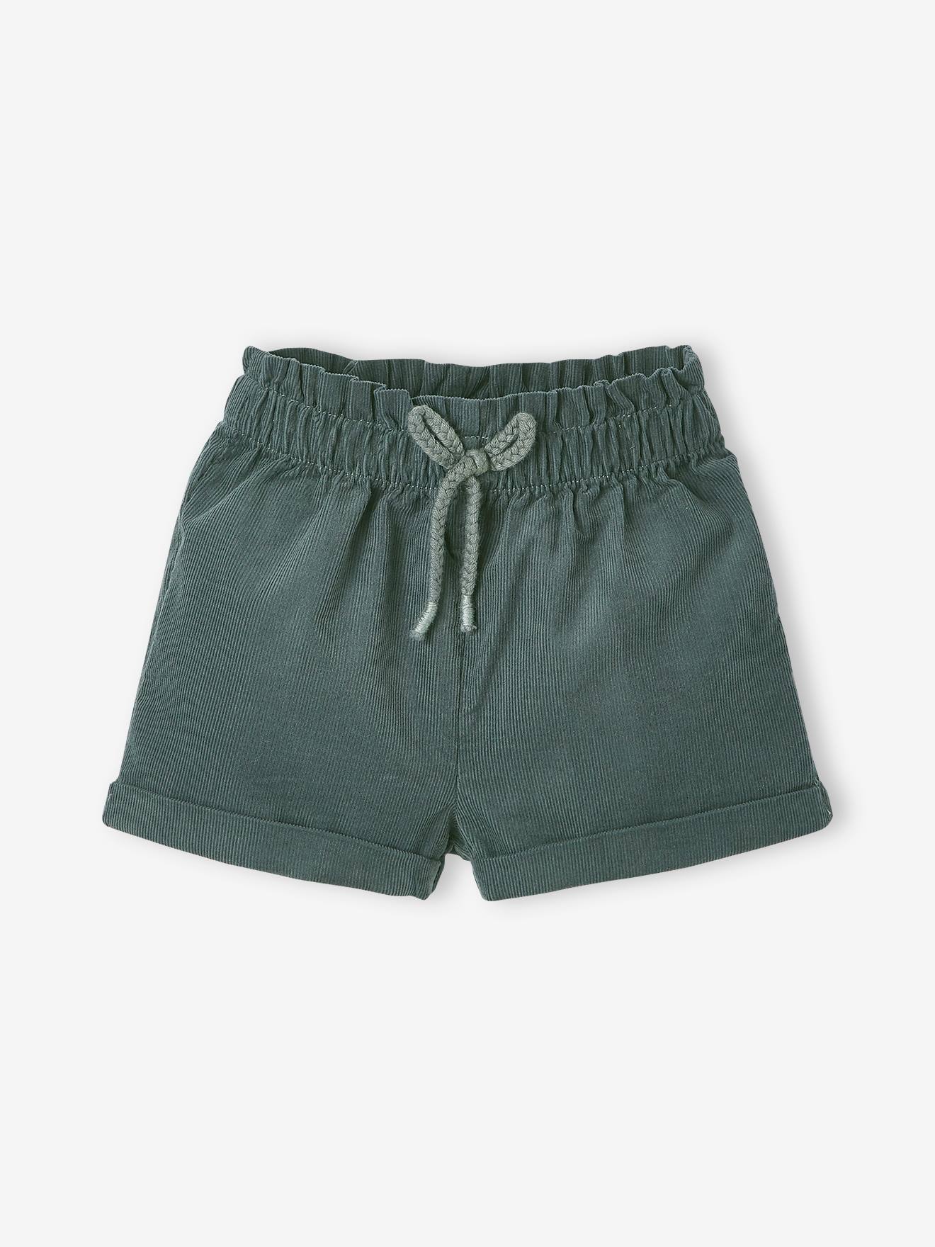Ensemble 3 pièces bébé fille tee-shirt, short velours et bandeau écru