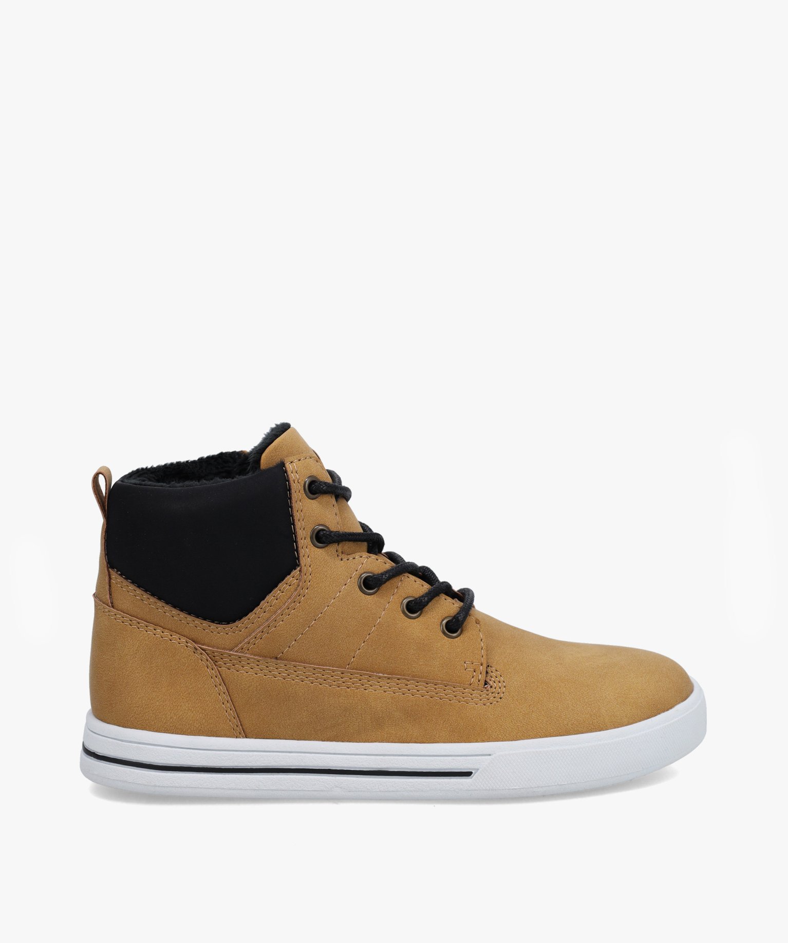 Boots fourrées Garçon en suédine unie camel | GEMO