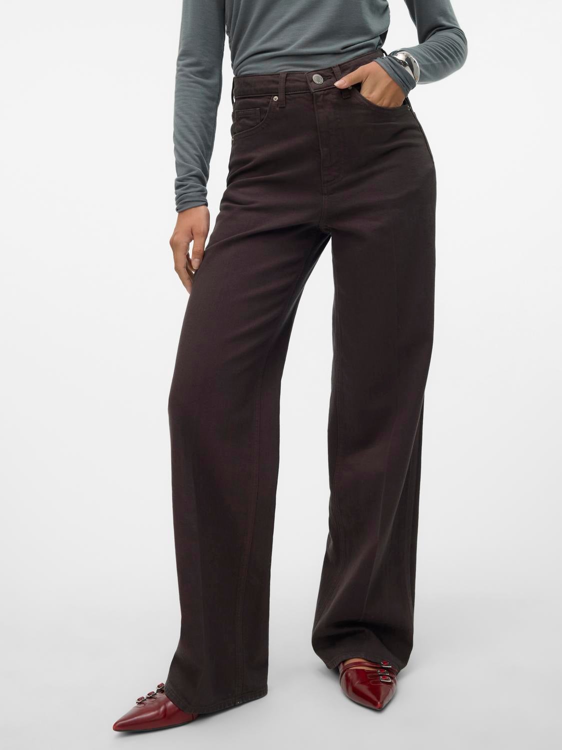 VMTESSA Hohe Taille Weiter Beinschnitt Jeans