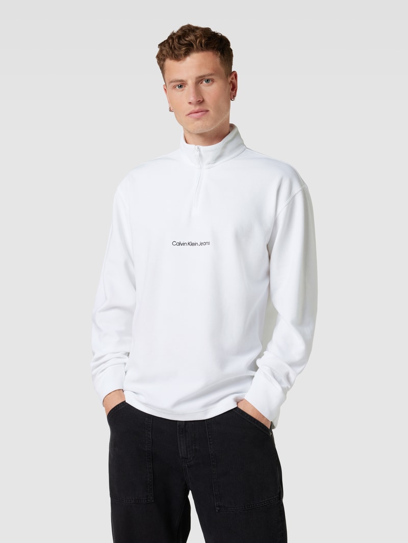 Longsleeve mit Stehkragen in weiss