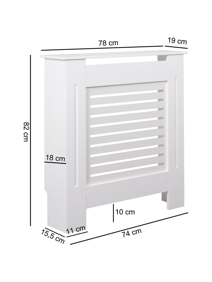 KADIMA DESIGN Heizkörperverkleidung | Weiß, 78x82x19cm, Lamellen günstig kaufen onesize