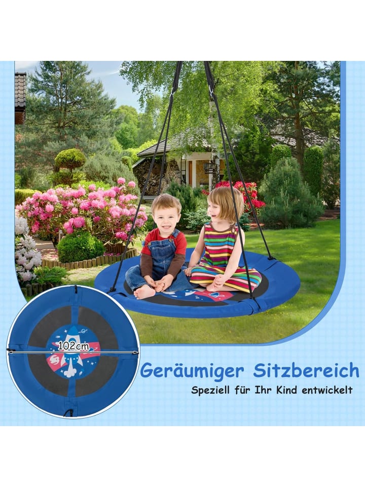 COSTWAY Nestschaukel Ø100cm 3-15 Jahre in Blau günstig kaufen onesize