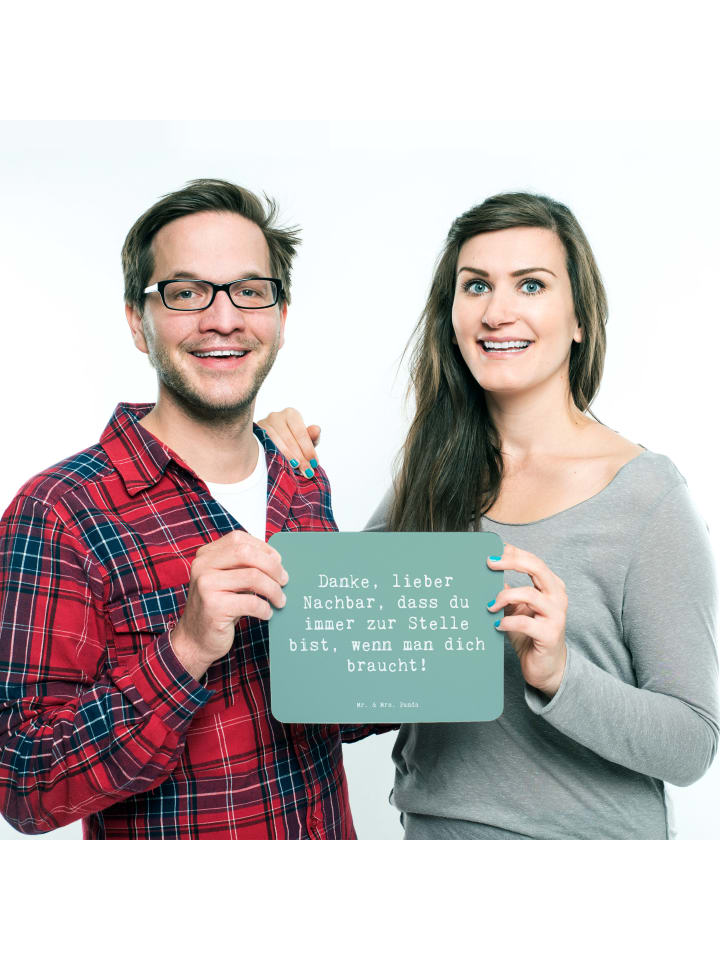 Mr. & Mrs. Panda Mauspad Spruch Danke Nachbar mit Spruch in Meeresbrise günstig kaufen onesize
