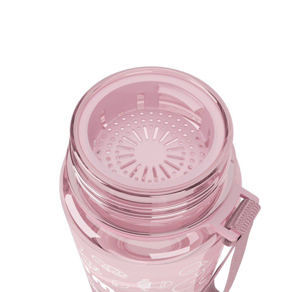 bumpli® Trinkflasche Kinder Trinkflasche 350ml +Strohhalmdeckel, Wasserflasche, BPA-frei, auslaufsicher, spülmaschinenfest, Trageschlaufe, Fruchtsieb
