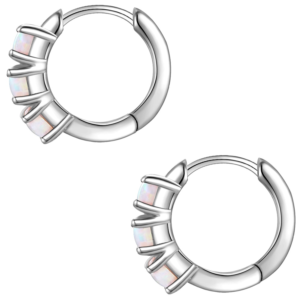 Glanzstücke München Créoles en argent Argent sterling Opale (synth.) en Argent Boucles d'oreilles