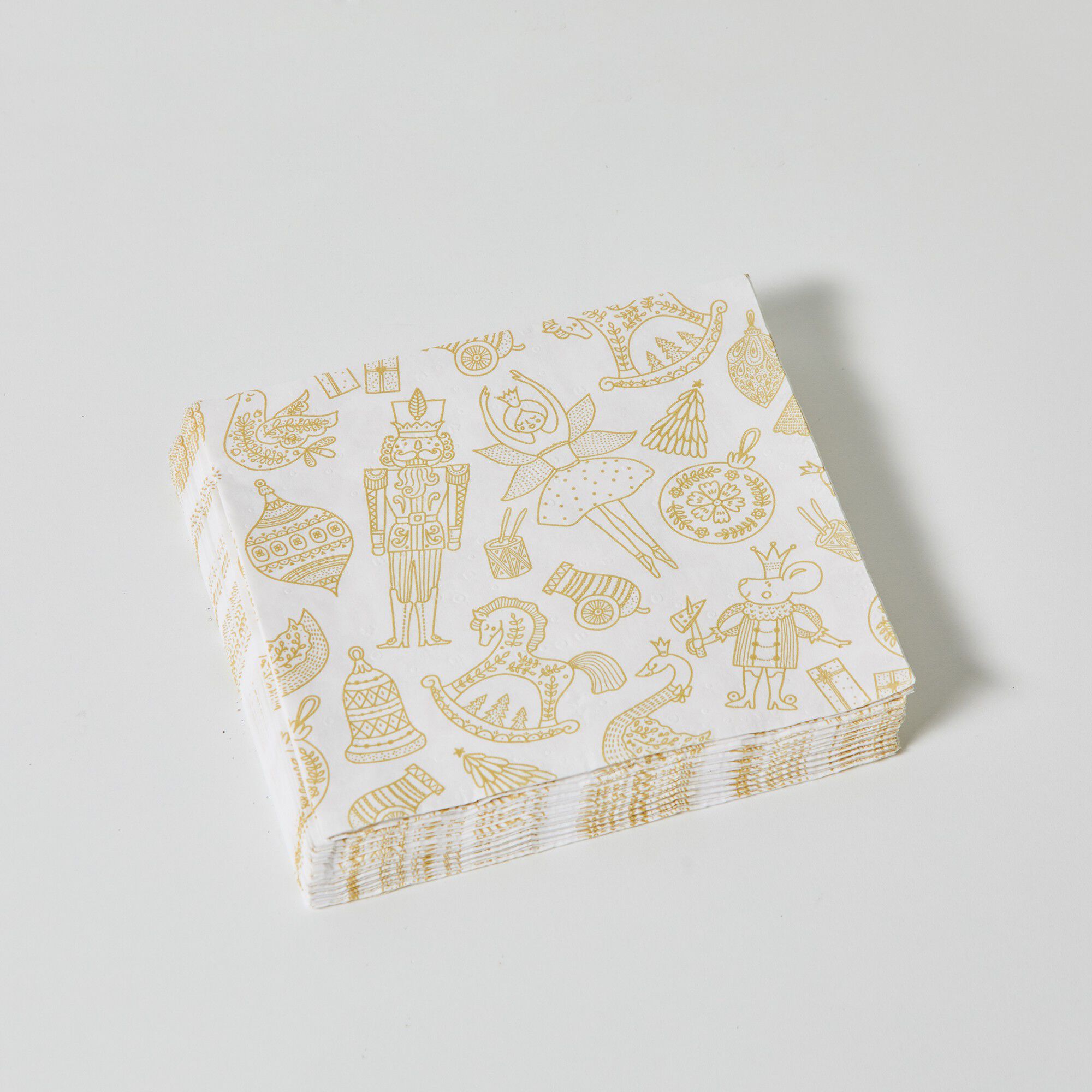 Serviette papier motifs Noël coloris doré