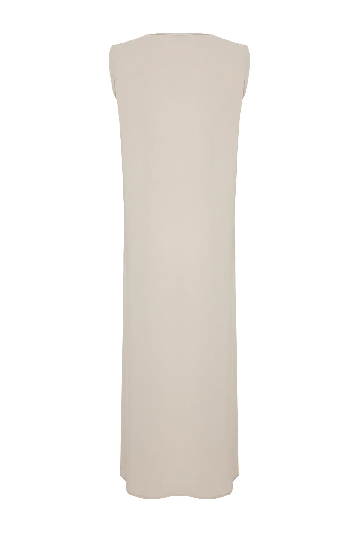 Trendyol Modest  Schwarzes, farbblockiertes Aerobin Ferace Abaya & Kleid, 2-teiliges gewebtes Set TCTSS24US00033