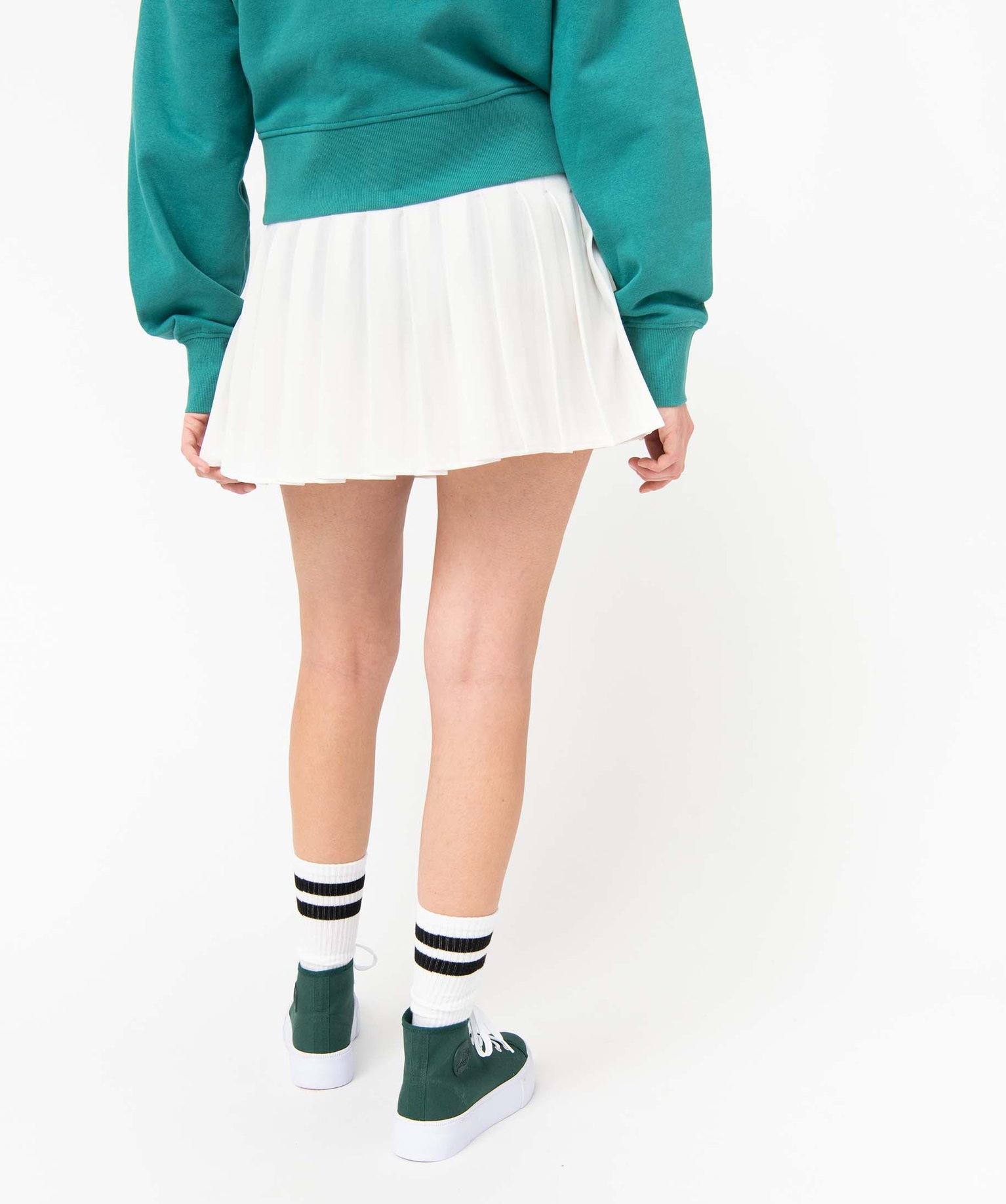 Jupe femme courte plissée - Camps United ecru | GEMO