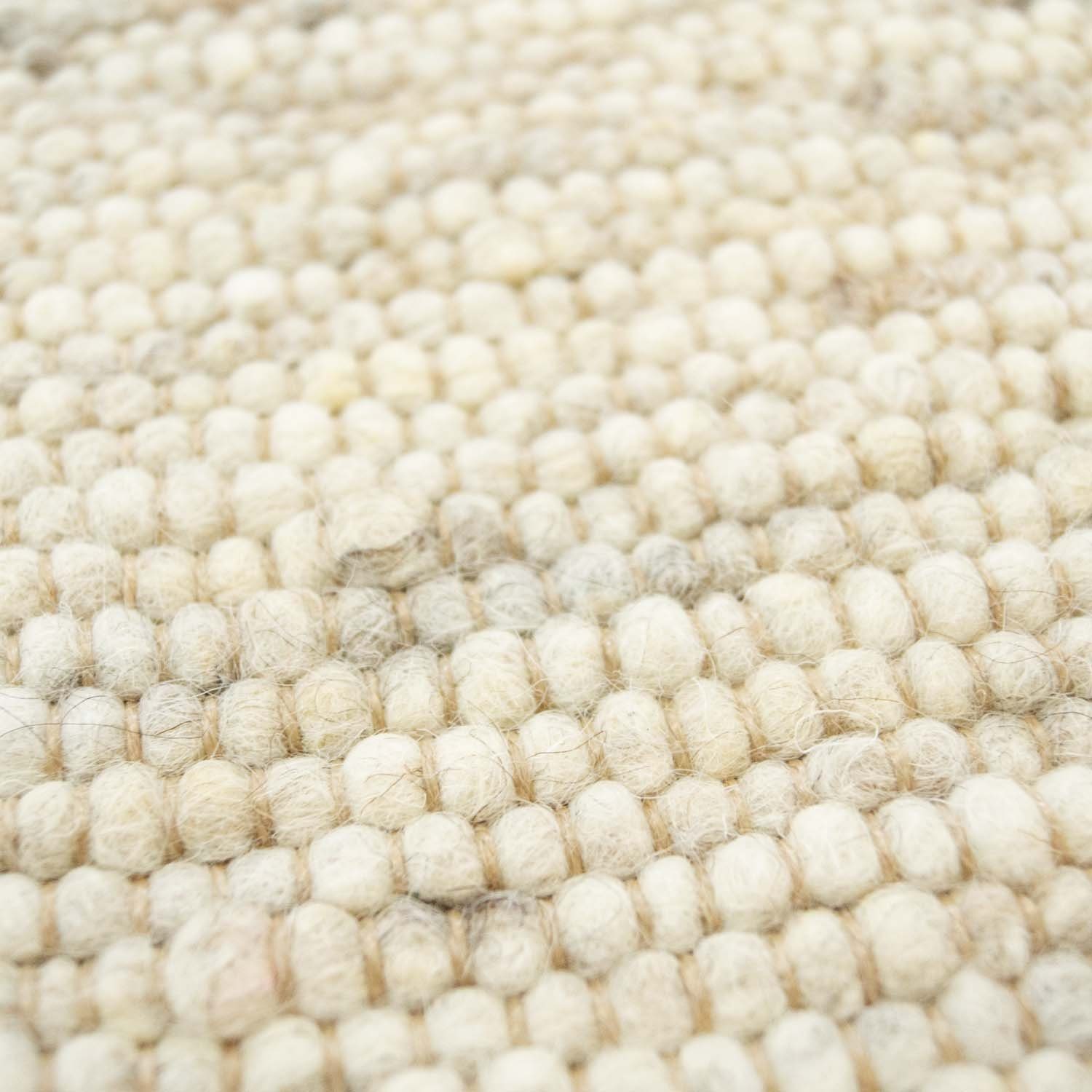 Wollteppich TaraCarpet Lambrecht, TaraCarpet, rechteckig, Höhe: 13 mm, Hand-Web-Teppich beige gewalkt Wohnzimmer Esszimmer 060x090 cm