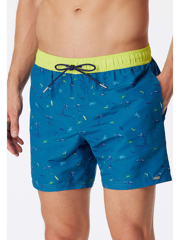 Schiesser Badeshorts in Blau/ Grün günstig kaufen