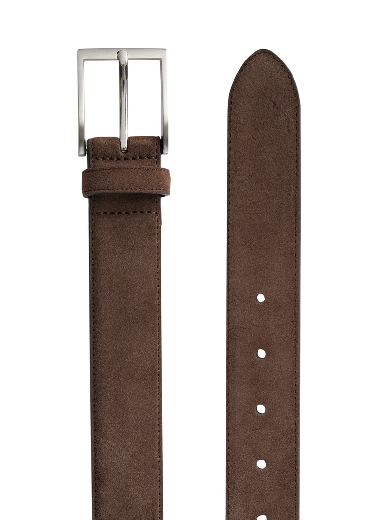 Gürtel aus Veloursleder in schokobraun