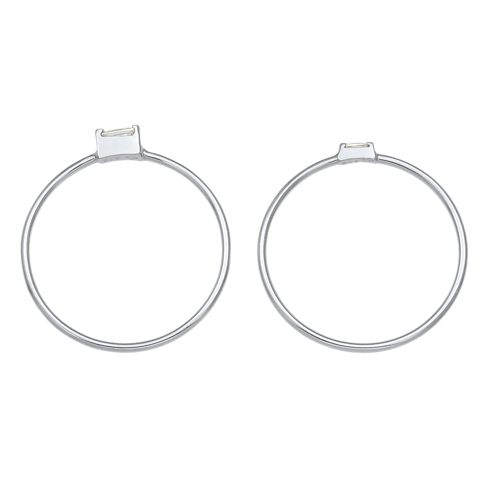 Elli Elli Bague Bague à empiler pour dames en filigrane minimal avec pierres de zircon Bague