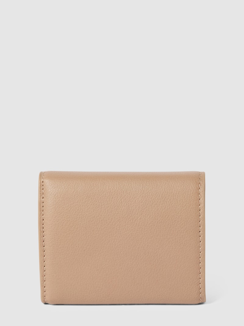 Portemonnaie mit Label-Detail Modell 'MELE SILKY' in camel