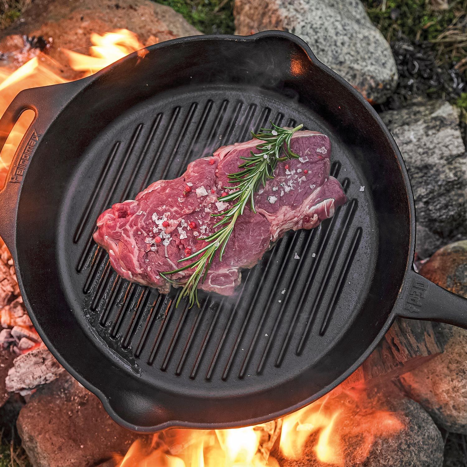 Grill-Feuerpfanne mit Stiel