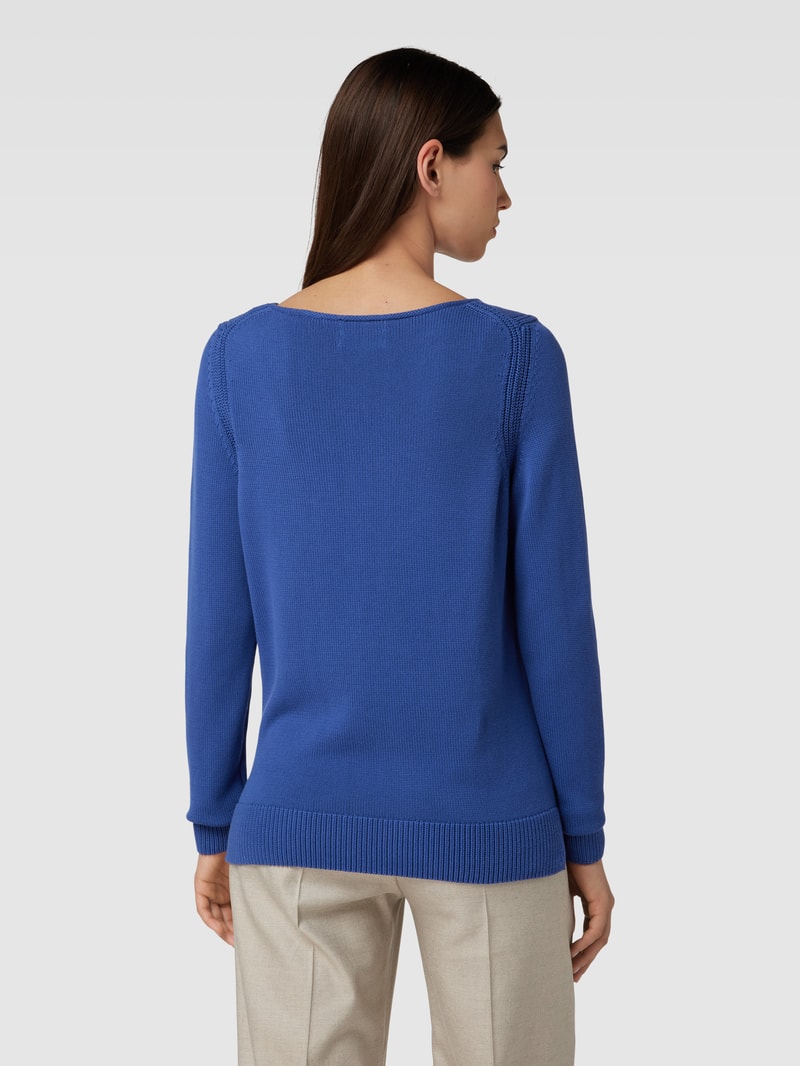 Strickpullover mit U-Boot-Ausschnitt in rauchblau