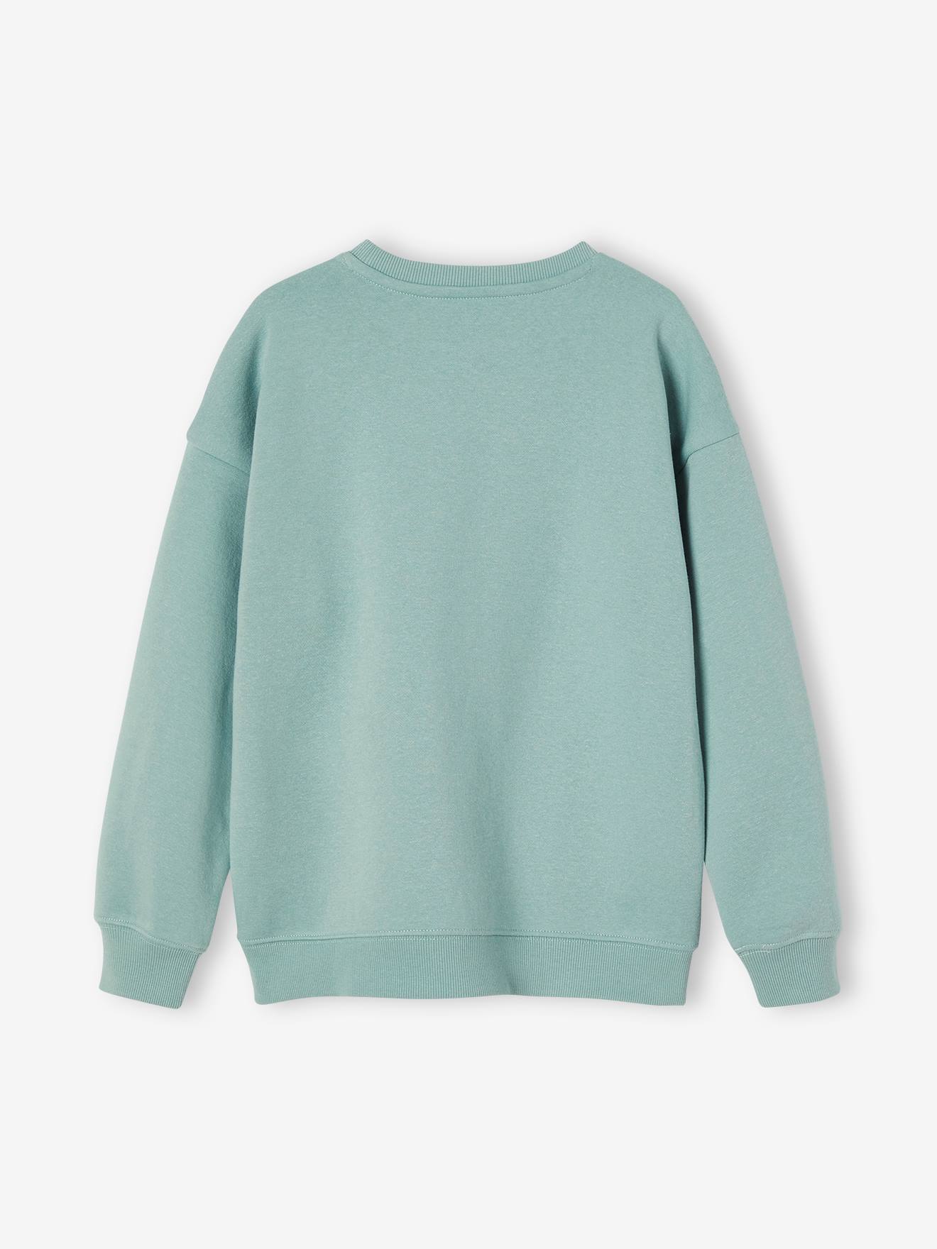 Sweat couleur motif poitrine Basics garçon menthe