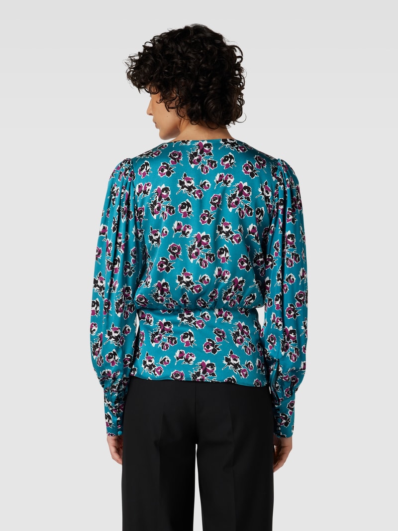 Bluse mit Allover-Print in pink
