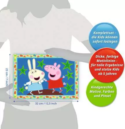 CreArt Peppa Pig - Malen nach Zahlen für Kinder ab 5 Jahren