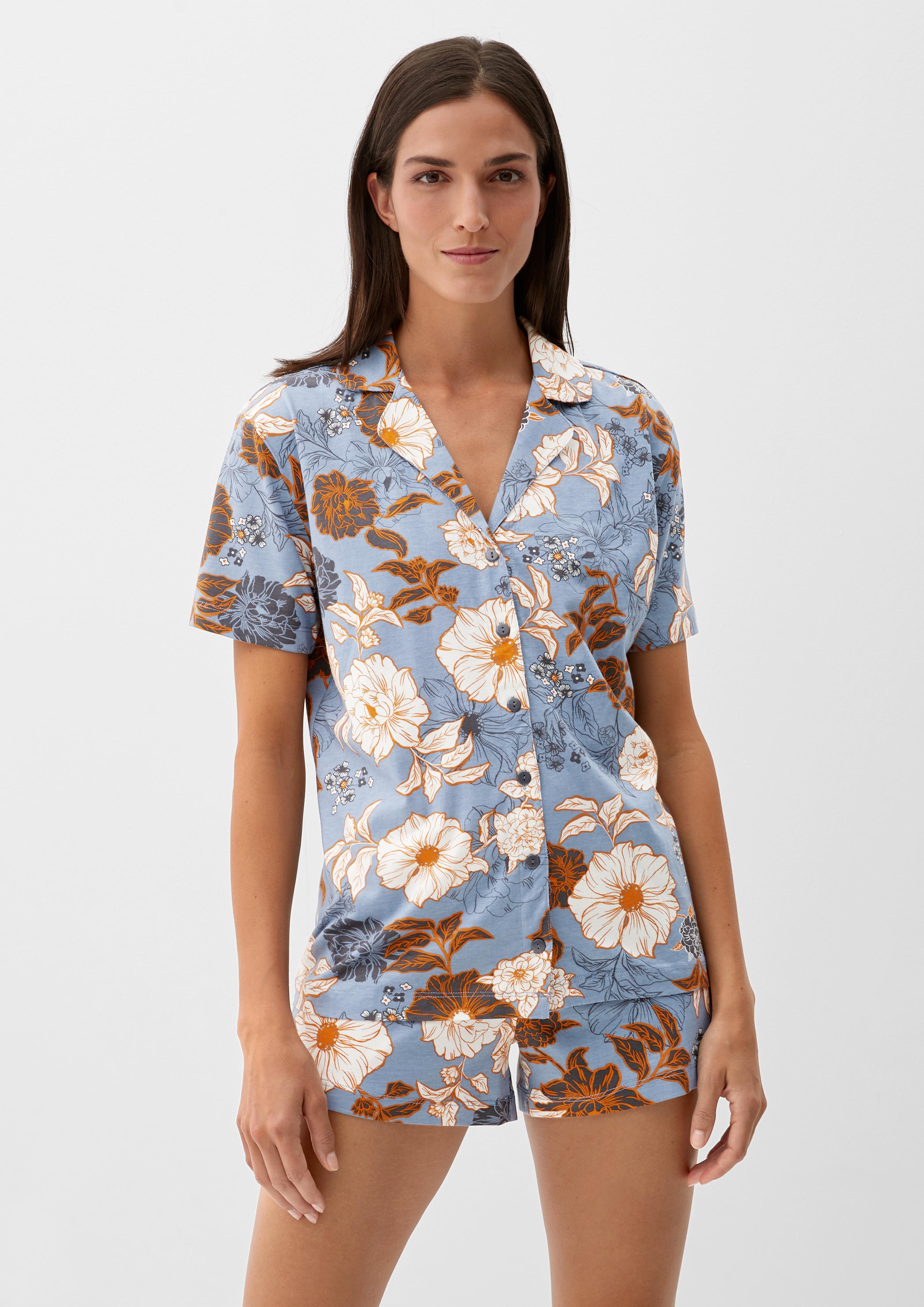 Kurzer Pyjama aus Viskosemix  6007412-56A1